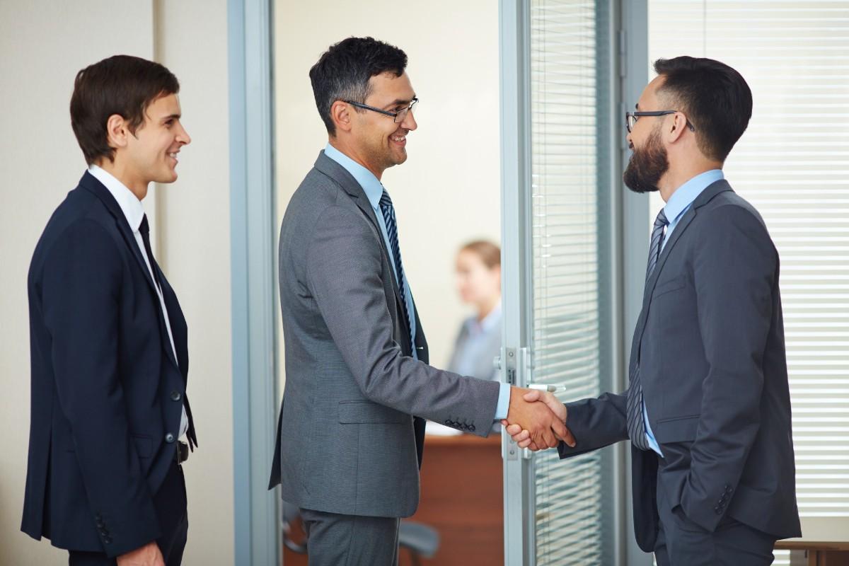 Business professionals handshake